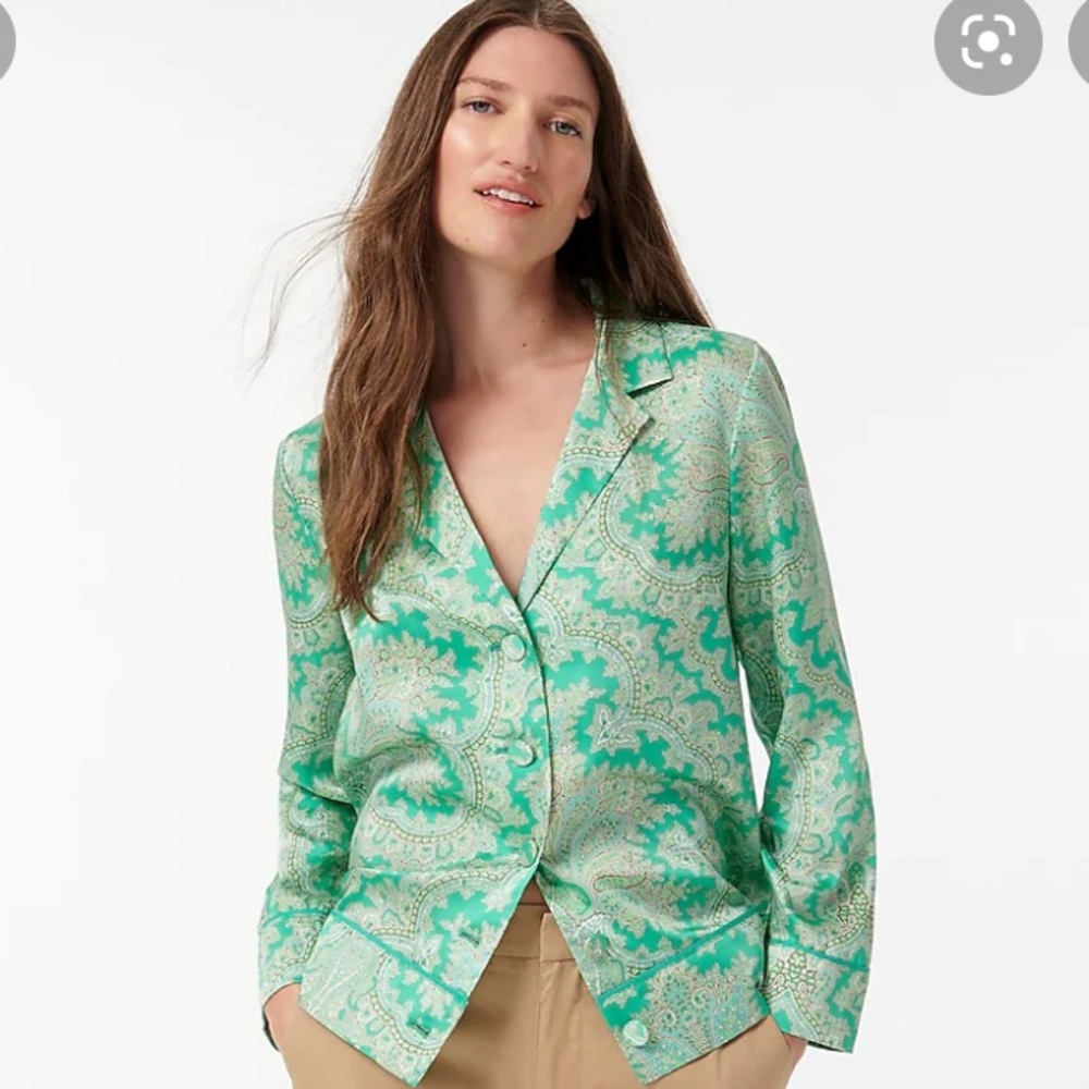 J. Crew Collection Drapey button-up top in Ratti® paisley | NWOT | size M
